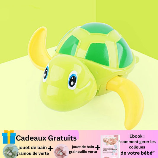 jouet baignoire bebe tortue verte