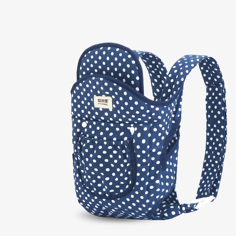 porte bébé bleu avec taches