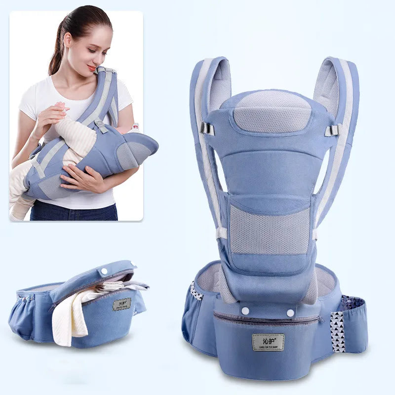 ergo porte bebe bleu clair