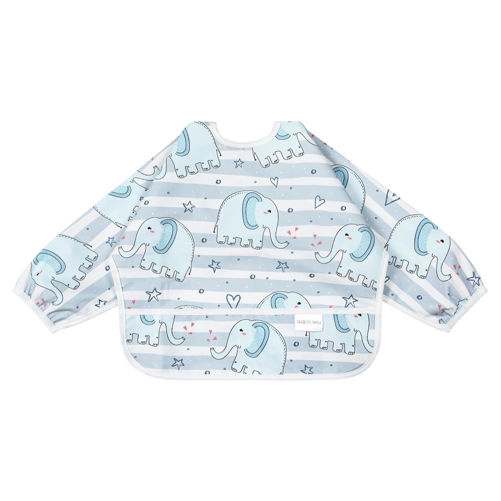 bavoir  bébé bleu avec éphans