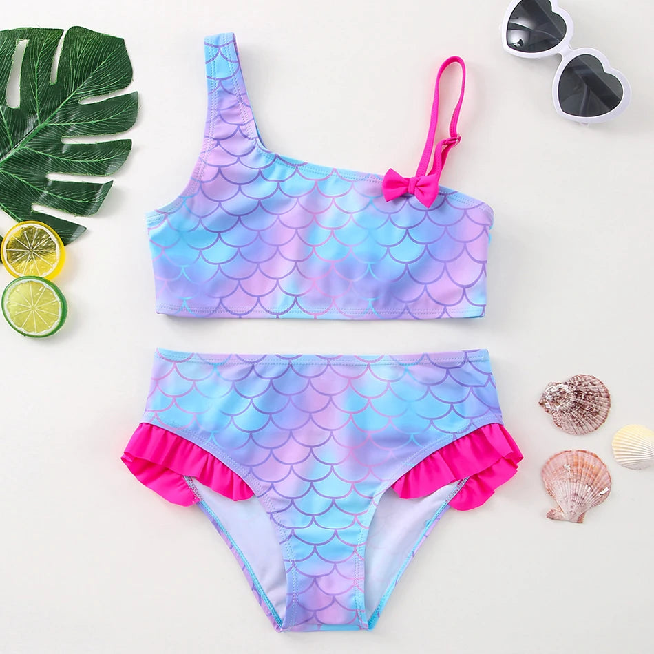 maillot de bain fille  arc en ciel