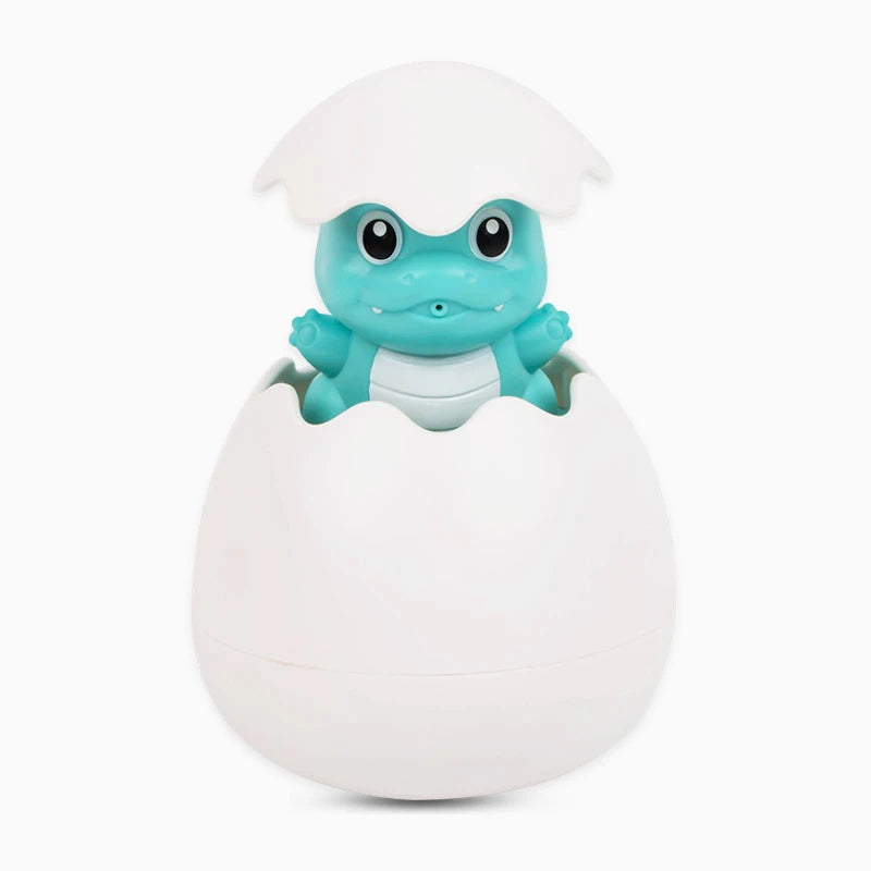 jouet baignoire bebe oeuf de dinosaure bleu