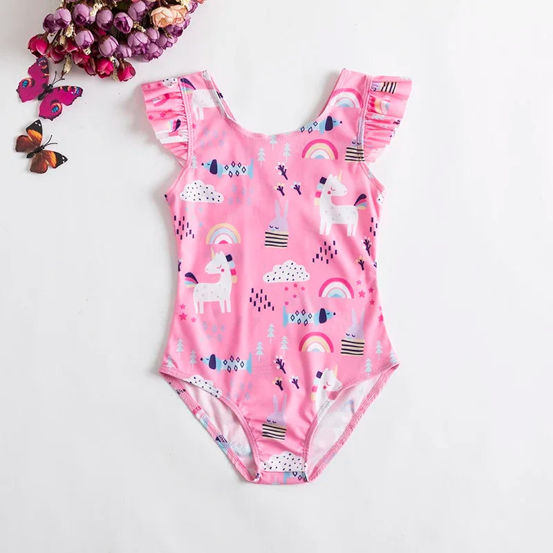 maillot de bain fille rose