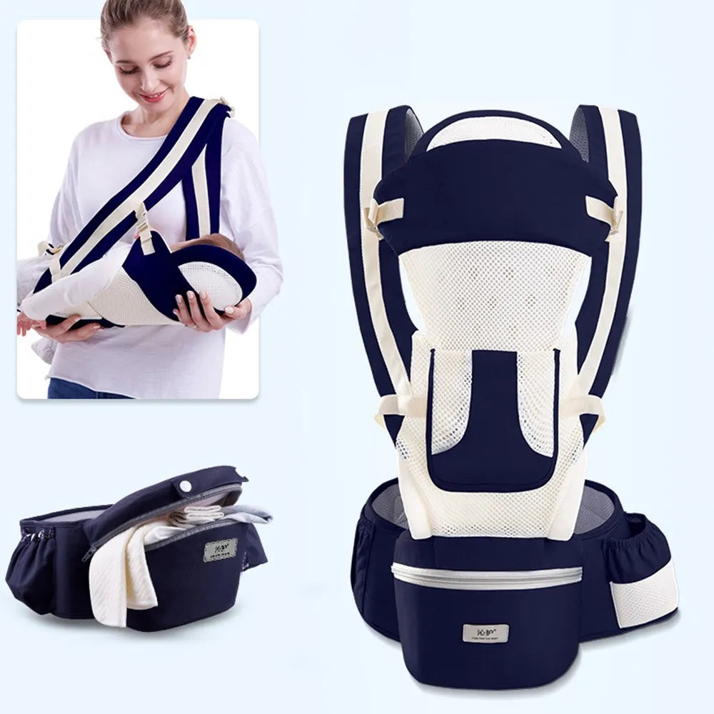 ergo porte bebe bleu blanc