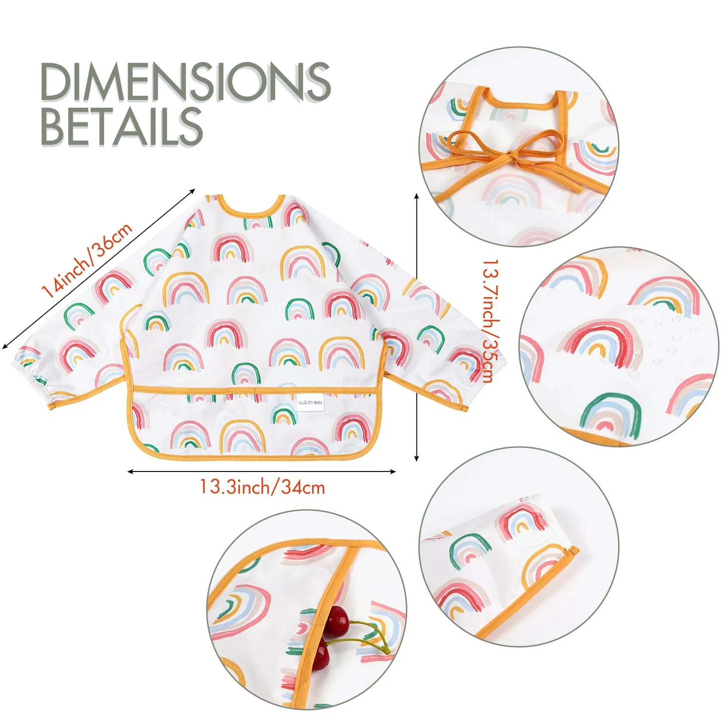 bavoir bébé avec les dimension
