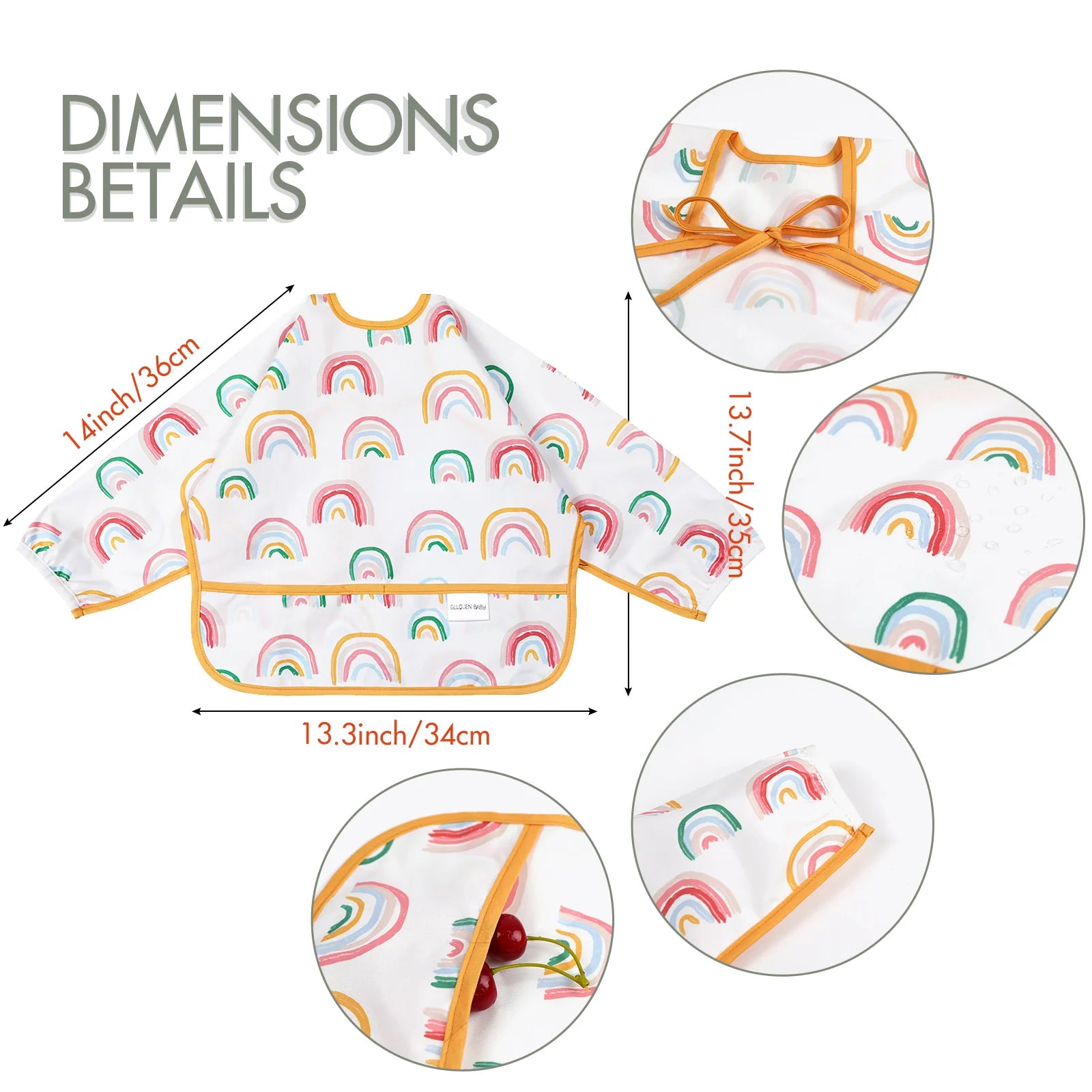 bavoir  bébé  avec les dimension