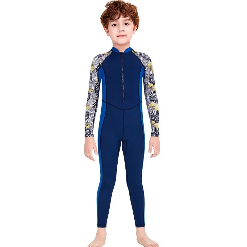 maillot de bain bebe garcon bleu mache longue