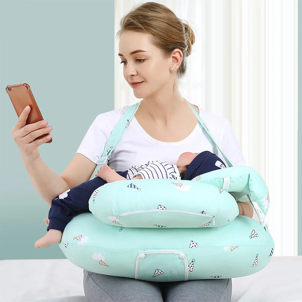 coussin d allaitement bleu