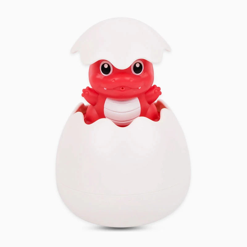 jouet baignoire bebe oeuf de dinosaure rouge