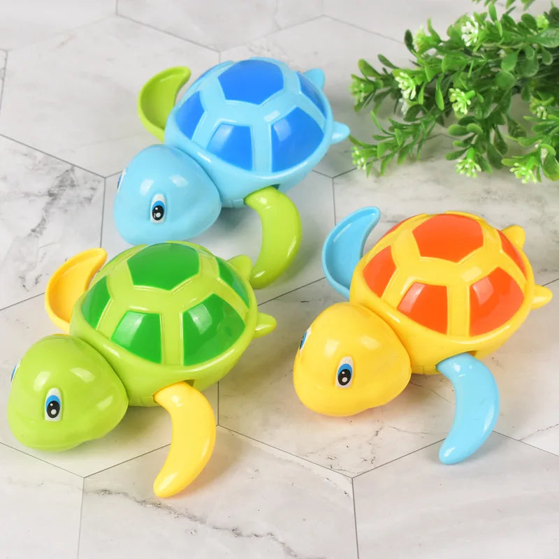 jouet baignoire bebe tortue jaune et vert