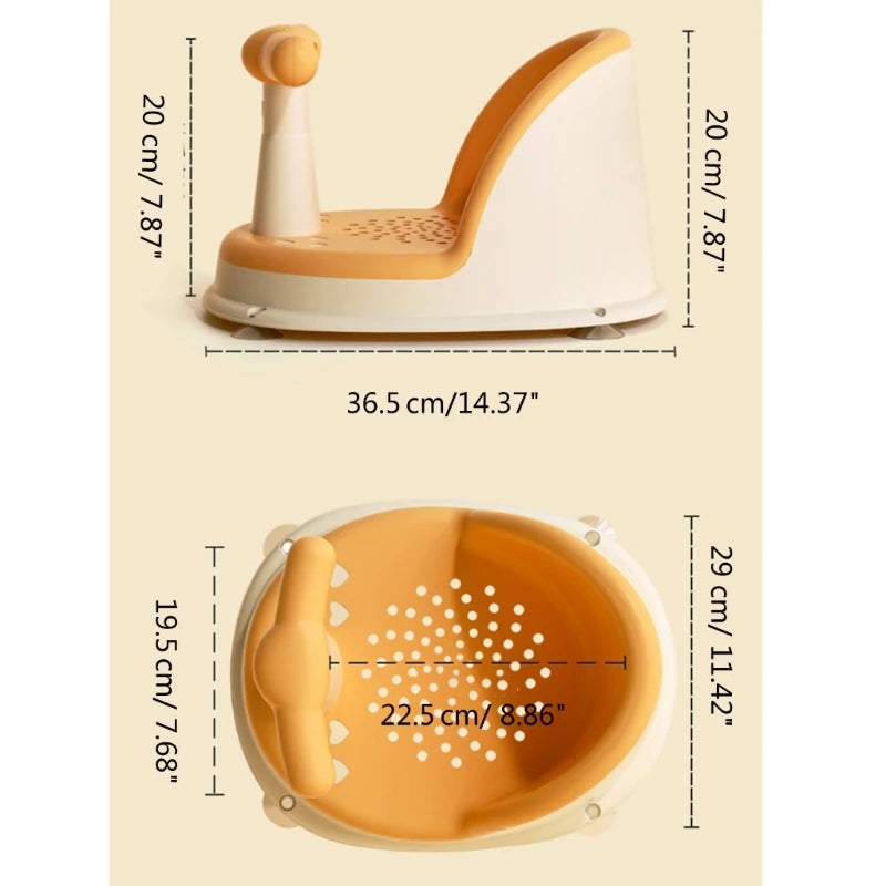 siege de bain bebe jaune avec les dimensions
