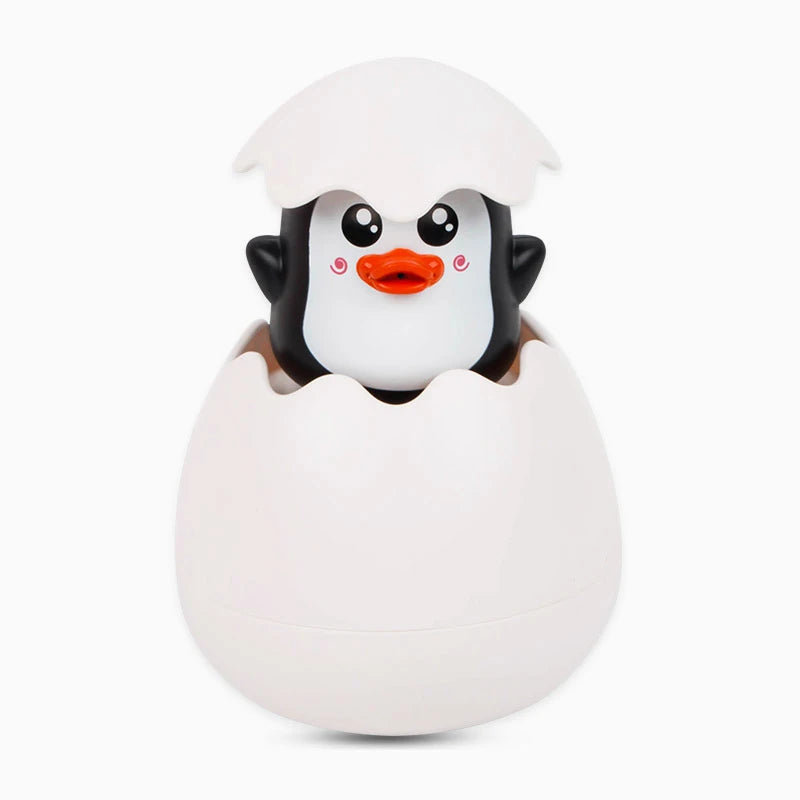 jouet baignoire bebe oeuf de pingouin bleu