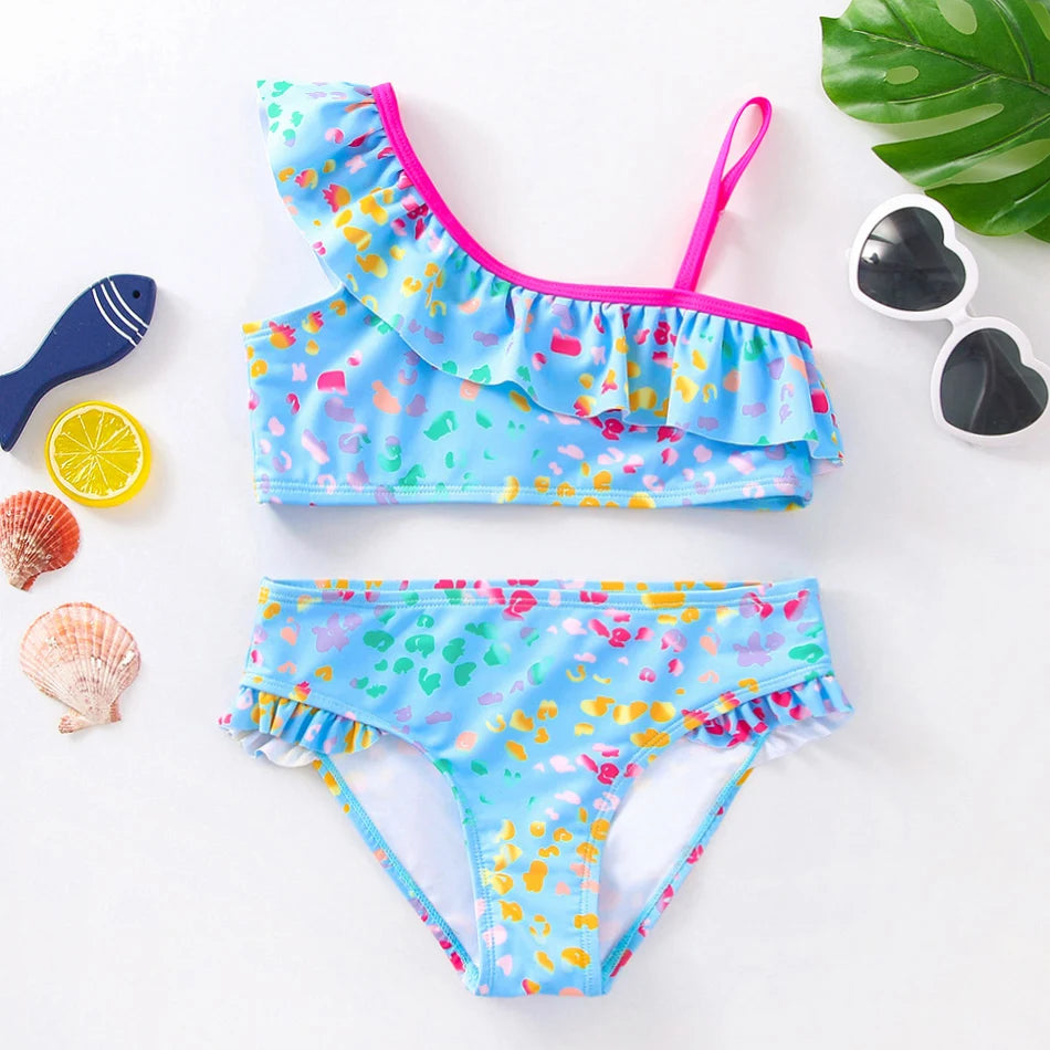 maillot de bain fille bleu clair