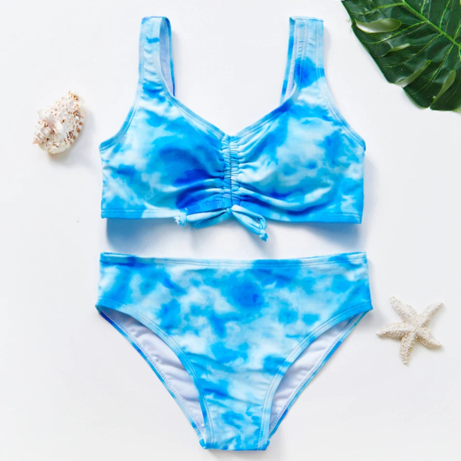 maillot de bain fille bleu