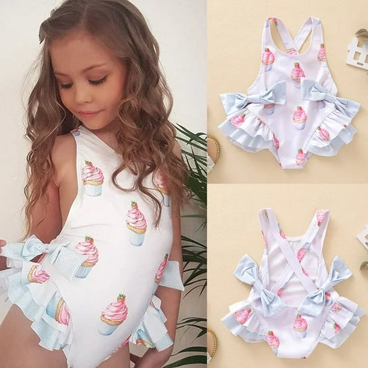 maillot de bain fille avec volant
