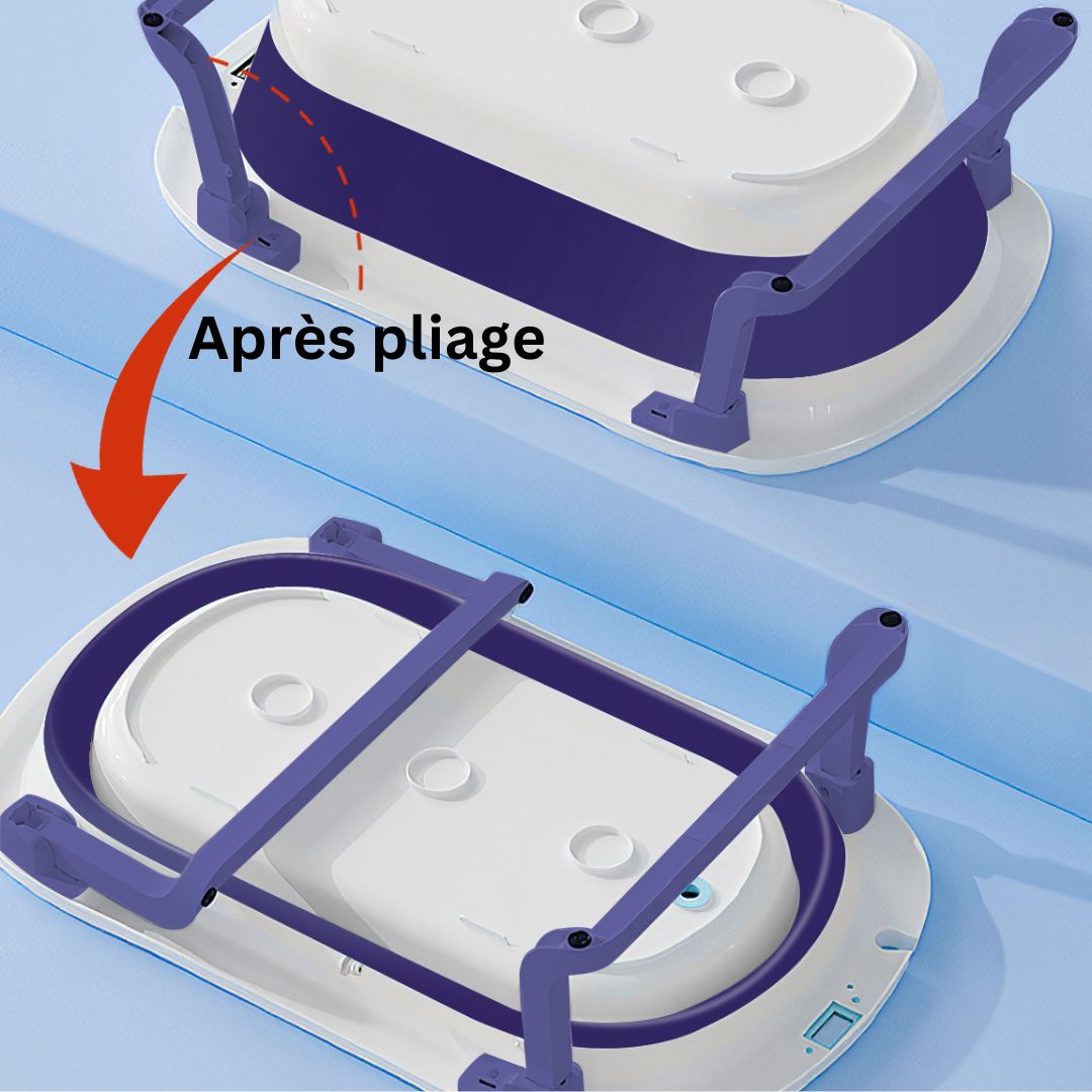 baignoire bébé pliable  vue de l'exterière