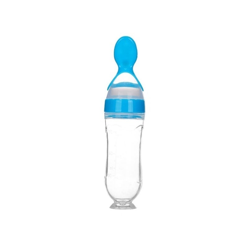 Biberon cuillère bleu