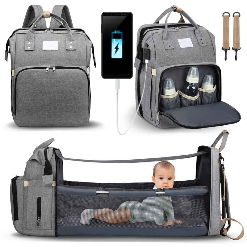 sac a langer gris avec USB