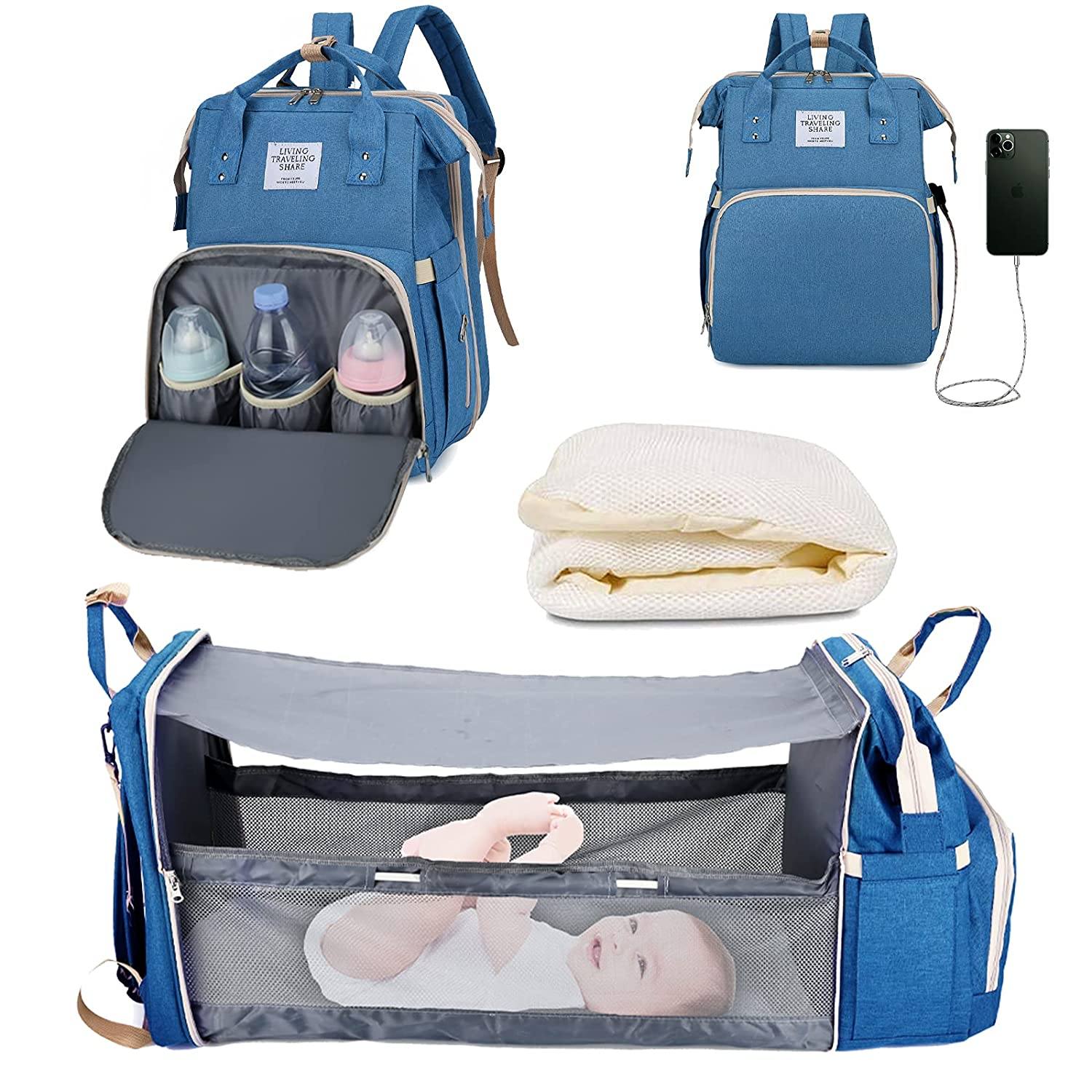 sac a langer bleu