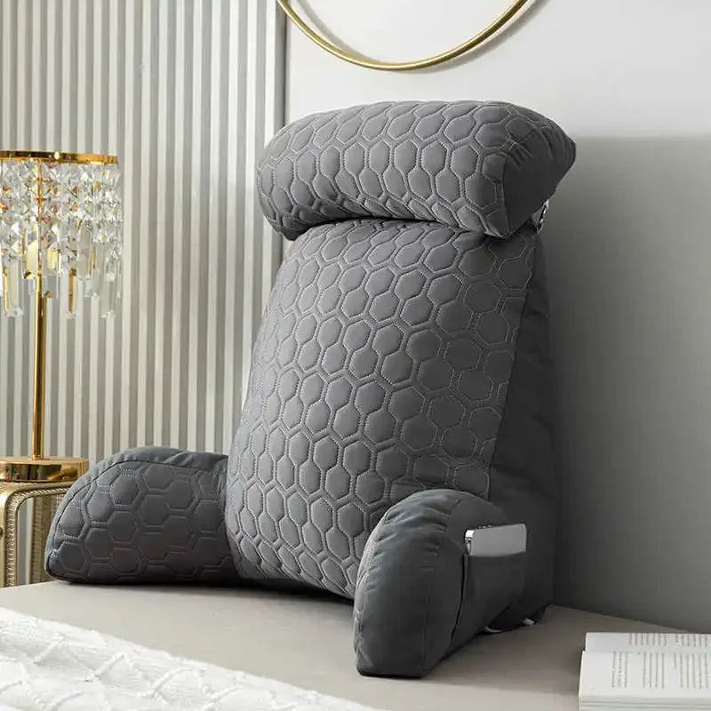 coussin lecture gris